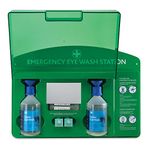 Reliance Medical Eye Wash Station - Complete Emergency Solution with Illumination, Includes Eye Bandage, Saline Eye Wash 500 ml, Saline Eye Wash Pods