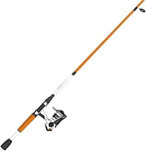 Zebco Roam Spinning Reel and Fishing Rod Combo, 6-Foot 6-Inch 2-Piece Fiberglass Fishing Pole, Split ComfortGrip Rod Handle, Soft-Touch Handle Knob, Size 30 Reel, Aluminum Spool, Orange