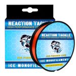 Reaction Tackle Ice Monofilament – Ice Fishing Mono Line, Tip-Up Line - Neon Orange - 2LB / 1000yds