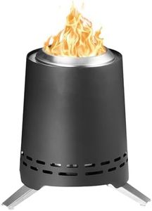 Onlyfire Tabletop Fire Pit, Smokeless Fire Pit with Pot Bracket & Carry Bag, Wood&Pellet Burning, Mini Portable Firepit for Outdoor Camping Tailgating Patio Backyard, Stainless Steel, Black