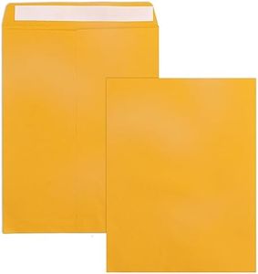 10x13 Catalog Envelopes Self Seal 100 Pack, Goefun 100GSM Paper Yellow Brown Large Envelopes, Manilla Envelopes with Peel and Seal Flap for Mailing, Organizing and Storage