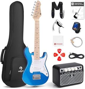 Vangoa Kids Electric Guitar, 30 Inch Electric Guitar Starter Kit for Kids Beginners with Digital Tuner, Capo, Strap, Strings, Cable, Picks, Wrenches - Blue