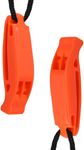 JOYVOX 2PCS Emergency Orange Survival Safety Whistles, High-Volume Safety & Survival Whistles with Reflective Lanyards, Emergency Survival Whistle for Outdoors, Mountaineering, Boating And Signalling