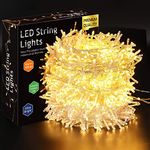 ELKTRY Outdoor Christmas Lights, 50M 2000LED Christmas Tree Lights Mains Powered, Fairy Lights 8 Modes with Timer Function Waterproof for Christmas Party Wedding Garden Bedroom Decoration-Warm White