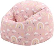 icon Kids Bean Bag Chair, Rainbow Print, Indoor Outdoor Bean Bag Chairs for Girls and Boys with Filling Included, Nursery Decor Bedroom