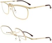 FAA'N Flip up Reading Glasses for Women Men,Square Frame Readers with Spring Hinge (Presbyopia lens, Gold, +2.00 Diopters)