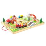 Melissa & Doug 17-Piece Wooden Take-Along Tabletop Farm, 4 Farm Vehicles, Play Pieces, Barn, Grain House | Take-Along Pretend Play Toy Barn Farm Toys For Toddlers Ages 1+