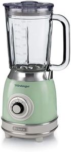 Ariete Batidora De Vaso Vintage, 1000W, Jarra Vidrio 1.5L, 4 Cuchillas Acero Inoxidable, 4 Velocidades, Función Pulse, Verde
