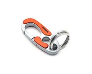 Omuda Stylish Hook Locking Silver Metal Carabiner Double Ring Hook Metal Key Chain for Men & Women