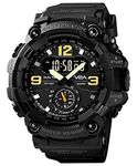 V2A Resin Fighter Midnight Black Dial Analog Digital Sport Watches For Men And Boys (Black Dial), Black Band