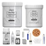 NADAMOO White Marble Countertop Paint Kit for Kitchen Bathroom, Counter Top Refinishing Kit Cover Up to 35 SQ. FT.