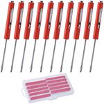 Pocket Screwdriver with Magnet 10PCS Mini Magnetic Pocket Flathead Screwdriver with Clips –Slotted Screwdriver Set for Automotive Technicians, Mechanicians, Electricians – Red