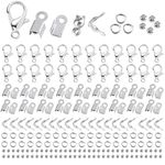 ALEXCRAFT 1150 Pcs Silver Jewelry Making Kit Accessories Set Lobster Clasps Crimp Beads Jump Rings Bracelet Clasps and Closures for Necklaces Bracelets Jewelry DIY