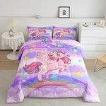 Feelyou Unicorn Comforter Set for Girls Full Size Cute Unicorn Comforter Cute Bedding