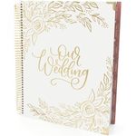 bloom daily planners Hard Cover Wedding Day Planner & Organizer (Undated) - 9" x 11" - Gold Floral