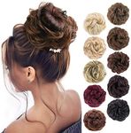 MORICA 1PCS Messy Hair Bun Hair Scrunchies Extension Curly Wavy Messy Synthetic Chignon for women Updo Hairpiece(Color:2/30#)