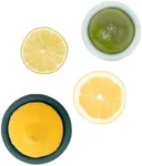 Food Huggers 2pc Reusable Silicone Citrus Savers | BPA Free & Dishwasher Safe | Fruit Produce Storage for Orange, Lemon, Lime, Banana, Cans & More | 2 Pack Round, Forest Mint