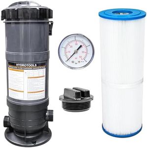 Swimline HYDROTOOLS Sure-Flo Cartridge Pool Filter Tank & Element ONLY for Above Ground Pools | 50 SQ FT | for Pools Up to 15600 Gallons | Energy Efficient | Non-Corrosive Materials