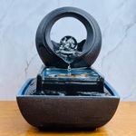BTMDECOR Ceramic Tabletop Fountain for Indoor and Home Decoration Table Desk Office Patio