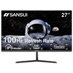 SANSUI Monitor 27 inch 100Hz IPS 1080P Computer Monitor HDMI VGA HDR10 Tilt Adjustable/VESA Compatible, for Game and Office (ES-27X3AL HDMI Cable Included)