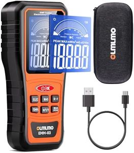 olmlmo 4 in 1 Emf Meter Emf Detector: Electric Field, Radio Frequency Field Temperature,Magnetic Field Strength Meter, Rechargeable Radiation Detector for 5g Cell Tower,WiFi Signal and Ghost Hunting