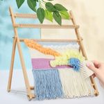 26.2"H x 20.3"W Weaving Loom with Stand Wooden Multi-Craft Weaving Loom Arts & Crafts, Extra-Large Frame, Develops Creativity Weaving Frame Loom with Stand for Beginner (loom desing (B))