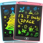 2 Pack LCD Writing Tablet for Kids Toys, HAPPYMATE 12.5 Inch Colorful Erasable Doodle Board Drawing Pad for Kids, Car Trip Educational Toys Christmas Gift for Girls Boys 3 4 5 6 7 8 Years Old