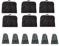 Demoda Mens Coat Blazer Jacket Suit Cover Set - Pack of 6 Bag 38" (hanger not included) and 6 multipurpose bags