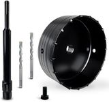 DECKRKAT 6-5/16" Concrete Hole Saw Kit,Electroplated Black Quenching Tech,Heavy-Duty Thickened Alloy Teeth,SDS Plus Shank & 2 Center Bits for Concrete,Brick,Stone.