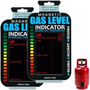 Ptwola 2 Pcs Gas Level Indicator Reusable Propane Tank Gauge Fuel Level Indicators Sticker for Home Kitchen Tool Outdoor Barbecues Camping