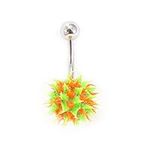 BodyJewelryOnline Belly Button Ring Navel Piercing with Spike Silicone Ball