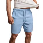 Nobero Zip Pocket Regular Fit Shorts for Men(1M-BWSH-R0036-PBL5_Powder Blue_XL)