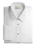 NEIL ALLYN Men's Slim FIT Lay-Down Collar 1/4" Pleats Tuxedo Shirt-XS-32-33 White, White, 13.5" Neck 32"-33" Sleeve