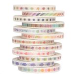 Yubbaex 12 Rolls Washi Tape Set, 5MM Wide Basic Patterns Thin Decorative Masking Tapes for Journal,Scrapbook, Planner, DIY Crafts (Thin Gradient 12 Rolls)