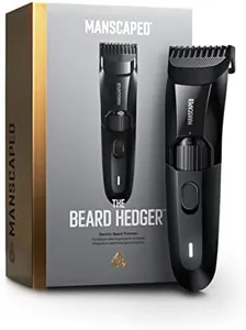 MANSCAPED® The Beard Hedger® Premium Men's Beard Trimmer, 20 Length Adjustable Blade Wheel, Stainless Steel T-Blade for Precision Facial Hair Trimming, Cordless Waterproof Wet/Dry Clipper