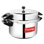 Prestige Popular Aluminium Pressure Cooker With Outer Lid, 20 Litres, Silver, 20 Liter