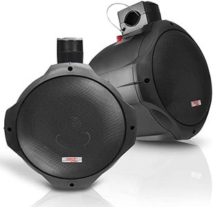 Pyle 6.5 Inch Dual Marine Speakers-2 Way IP44 Waterproof, Weather Resistant Outdoor Audio Stereo Sound System with 200 Watt Power and Poly Mica Cone and Butyl Rubber Surround-1 Pair - PLMRB85 (Black)