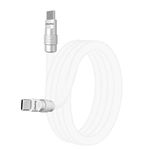 chubbycable Chubby 3.0 Fast Charging Cable Durable Soft Silicone USB C Cable 240W Extra Thick Phone Charger Cord Data Transfer Type C Cable, White, Type-C to Type-C, 16.4 FT