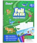 Sunrad Foil Art Kit for Kids Animals & Dinosaurs Arts and Crafts, No Mess Art for Kids, Fun Craft Kits & Supplies, DIY Creative Activities, Travel Toys Gifts for Boys & Girls Ages 4 5 6 7 8 9+