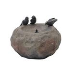 Gerson International 16.5-Inch Long Electric Polyresin Stone Water Fountain with 3 Bird Accents