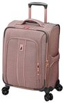 LONDON FOG Newcastle Softside Expandable Spinner Luggage, Rose Charcoal Herringbone, Checked-Medium 24-Inch