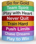 Silicone Wristbands - 8 Pack Fun and Motivational Wristbands for Men, Women & Kids - Silicone Rubber Bracelets with Inspirational Quotes - 8