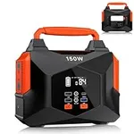 Portable Power Station 150W(Peak 300W), BailiBatt 146Wh 8-Port Portable Generator with Flashlight, 110V Pure Sine Wave AC Outlet Lithium Battery, Solar Generator for Home Camping