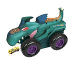 Hot Wheels Monster Trucks, Car Chompin' Mega Wrex, Eats and Dumps Cars, Lights and Sounds, Includes 1 Toy Car in 1:64 Scale, Toys for Ages 4 and Up, One Pack, GYL13