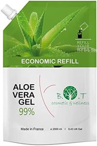 Gel Aloe Vera Puro Organico Lanzarote Aloe Vera Cara, Cuerpo y Cabello. Gel Hidratante Depilacion, Afeitado, Sol, Laser, Tatuaje. Cicatrizante y Limpiador - 2000 ml 2 L