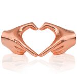 XMGZQ Copper Knick Knacks Statue Home Decor,Heart Hands Sculpture Love Decor,Finger Heart Statue Bookshelf Decor Accent for Wedding,Valentine's,Anniversaries,Copper Tv Stand Decorations (I)