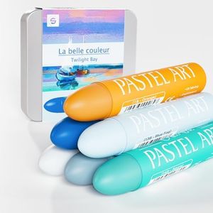 6 Pack Jumbo Oil Pastels Set (14 x 84 mm), Soft Oil Pastels with Vibrant Colors, Great Blending and Layering, Pastel Crayons for Professional Artists and Hobbyists, Twilight Bay