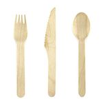 Pack of 300 Strong Wooden Cutlery Set Spoon Fork Knives Set 100pcs Each Ecofriendly 100% Birch Wood Wooden Disposable Cutlery Set for All Occassions Birthday Party BBQ Picnic Office Christmas Party