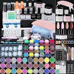 Morovan Acrylic Nail Kit for Beginners: with Everything Professional Gel Polish Kit with U V Lamp Acrylic Nail Set with Glitter Acrylic Powder Complete Starter Kit Acrylic Nail Supplies