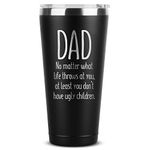 Dad, Ugly Children - 30 oz Black Insulated Stainless Steel Tumbler w/Lid Mug Cup for Men - Birthday Fathers Day Christmas Gift Ideas from Daughter Son Wife - Father Dads Padre Gifts Idea Kid Children